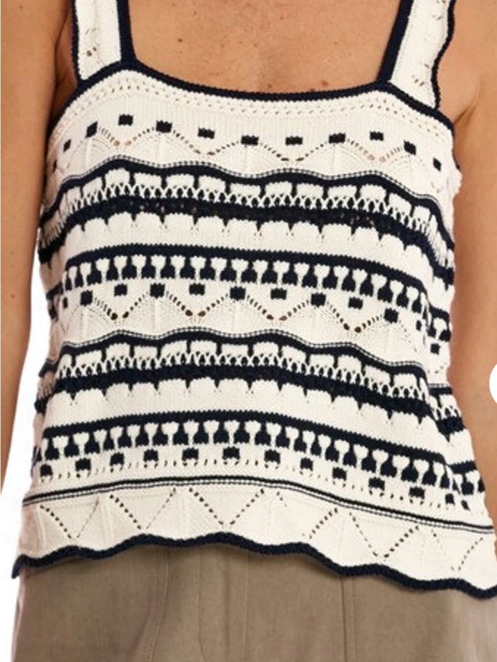 La Ligne striped crochet Jane tank